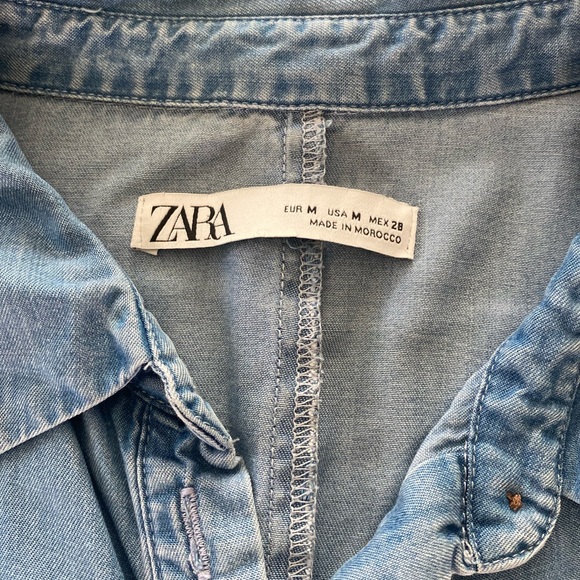 ZARA DENIM MAXI DRESS MEDIUM SIZE - Picture 4 of 12